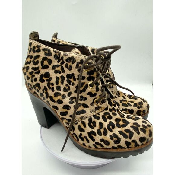 Sperry Princetons Top Sider Princeton boot leather lace up pony hair chunky heel - Picture 3 of 12